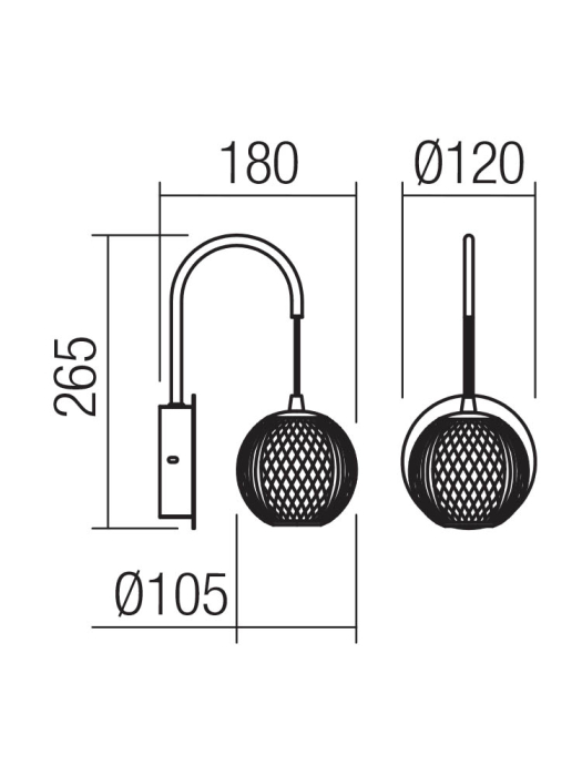 Aplica REDO Gianet 01-4038 LED 4W 450lm 3000K Metal Black Acril Transparent IP20 [2]