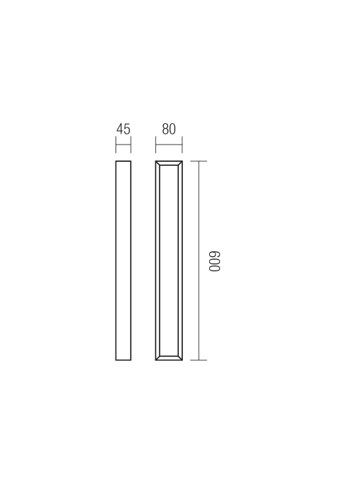 Aplica REDO HORIZON 01-3788 LED 24W 3000K/4000K 1460lm H600mm Negru Mat IP44 [2]
