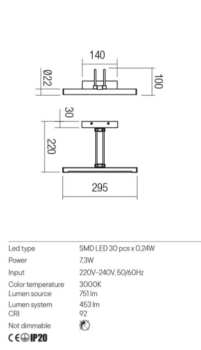 Aplica Redo IKON 01-3469 Negru Mat LED 7,3W 453lm 3000K IP20 [2]