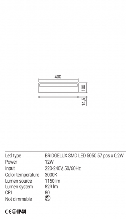 Aplica REDO KU 01-1766 LED 12W 3000K 823lm IP44 Nedimabil White [4]