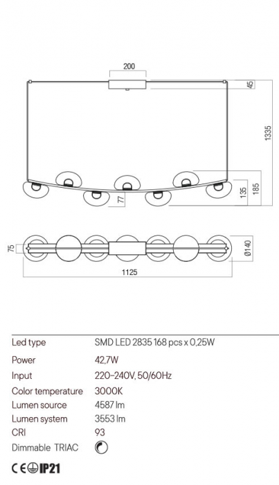 Aplica Redo Luxor 01-3345 LED 12W 1063 lm 3000K Metal&Aluminiu Auriu Dimabil Triac IP20 [2]