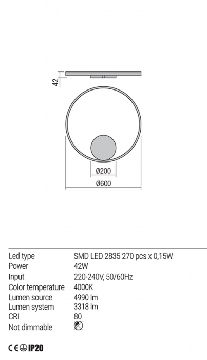 Aplica Redo Orbit LED Indirect Light bronz  42W 3318 lumeni  alb neutru 4000K 01-1907 [3]