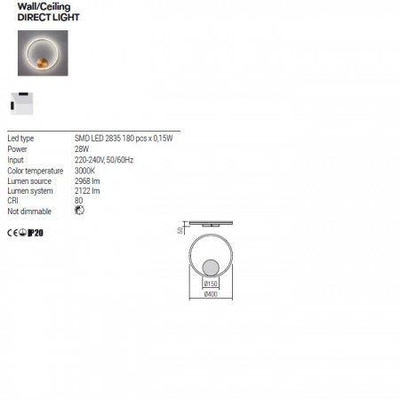 Aplica Redo Orbit, negru mat, direct light, 28W, 2122 lumeni [2]
