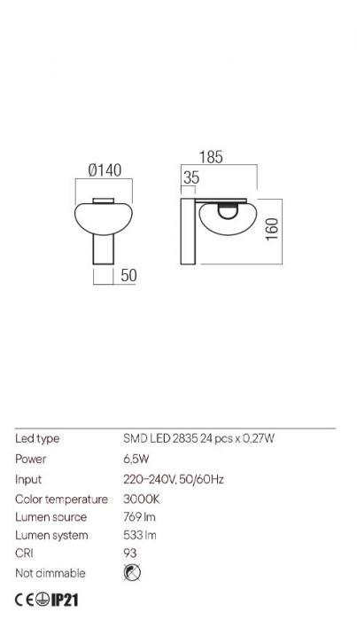 Aplica Redo Sinclair 01-3242 Metal Negru mat LED 6.5W 3000K 533 lm  IP20 [2]