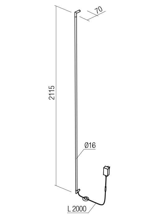 Aplica REDO STICK 01-2795 LED SAND BLACK 48W 2357 lm 3000K 20 [2]