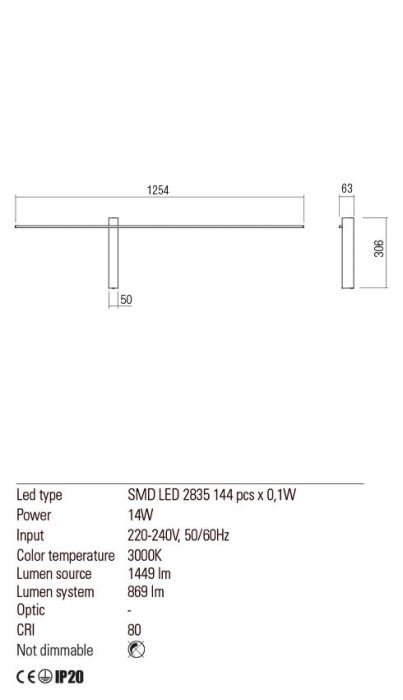 Aplica REDO TANGENT 01-2200 LED SAND WHITE 14W 869 lm 3000K 20 [2]