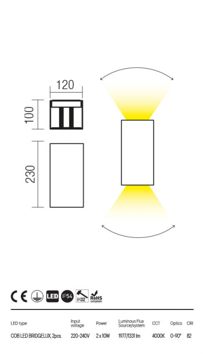 Aplica Redo VARY 90569 Maro inchis LED 20W 1331lm 4000K IP54 [2]
