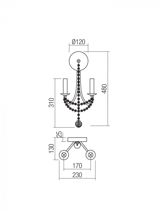 Aplica Smarter Aphrodite 02-992 Metal Auriu mat E14 2x28W   IP20 [2]