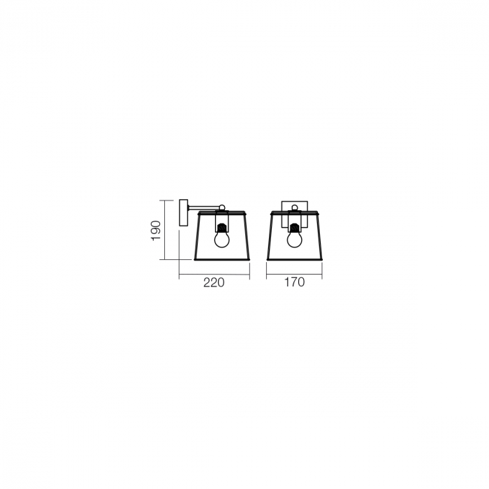 Aplica SMARTER SKETCH 01-1261 E27 1x42W Metal Negru/Cupru IP20 [2]