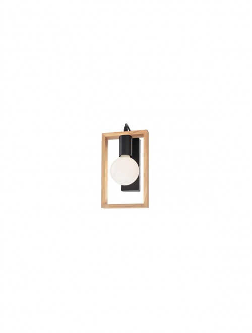 Aplica SMARTER TIMBER 01-1663 E27 1x42W Metal Negru mat/Lemn Fag Natur IP20 [1]