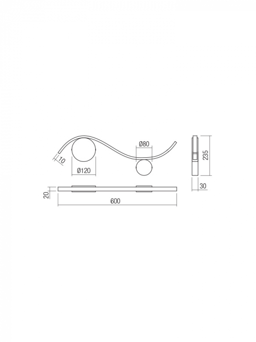Aplică Smarter Wave  01-3109 LED 9W 668 lm 3000K Metal/Aluminiu Alamă IP20 [2]