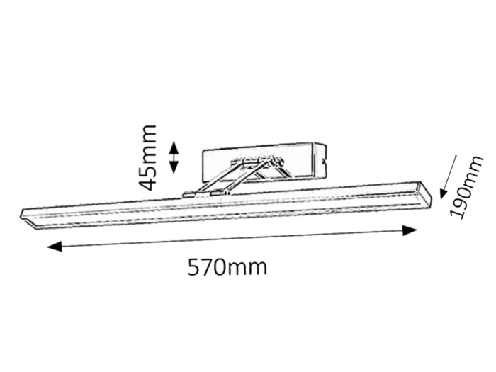 Aplica tablou Rabalux Picture slim LED 12W 466lm 4000 metal chrome stil modern 230V, 50Hz IP20 3908 [2]