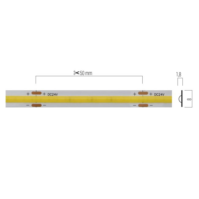 Banda flexibila LED LINEAR COB Arelux xsolis IP20 5m 24V DC 40W 256 LED/m 746 lm/m 4000K IP20 [2]