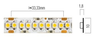 Bandă flexibilă LED SMD Arelux Xribo IP20 5000 mm 240 LED/m 2842 lm/m 22 W/m 4000K CRI80 24V DC IP20 [2]
