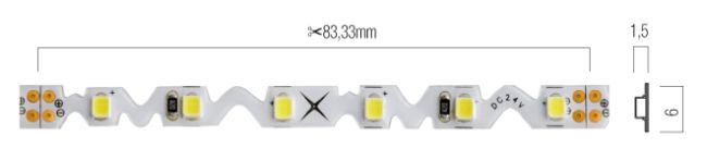 Bandă flexibilă LED SMD Arelux Xribo zigzag IP65 5000 mm 72 LED/m 1570 lm/m 14,4 W/m 4000K CRI80 24V DC IP65 [2]