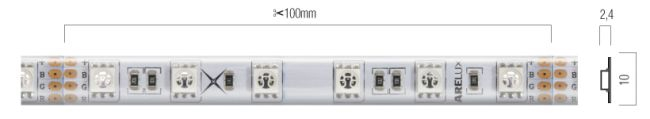 Banda flexibila LED SMD Arelux Xstrip RGB IP65 5000 mm 60 LED/m R 360 lm/m, G 760 lm/m, B 220 lm/m 14,4 W/m RGB  24V DC IP65 [2]