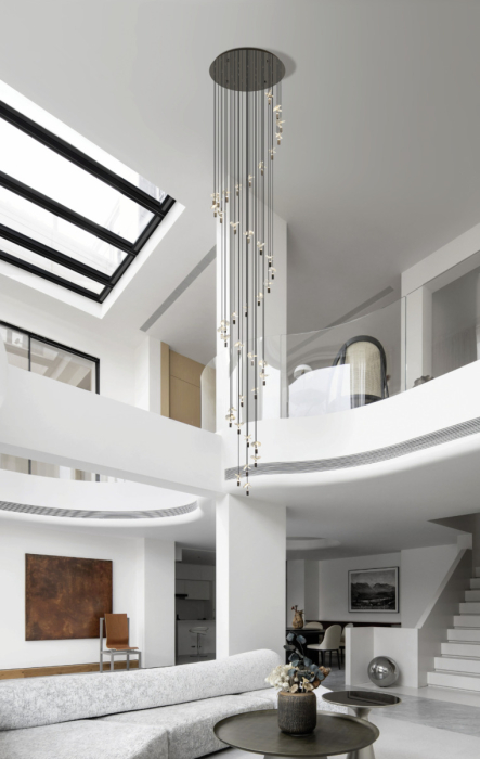 Candelabru EGLO COMAREIRA LED 40X2.1W IP20 390492, lungime 5m Ø780mm, reglare în 3 trepte din întrerupător, alb reglabil, oțel nichel negru [3]