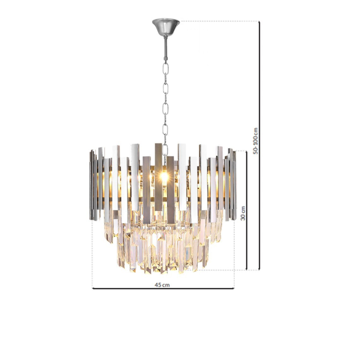Candelabru Milagro Aspen  6xE14 40W   230V/50Hz Chrome Metal & Cristal IP20 [7]