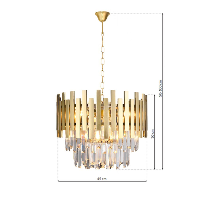 Candelabru Milagro Aspen  6xE14 40W   230V/50Hz Gold Metal & Cristal IP20 [7]