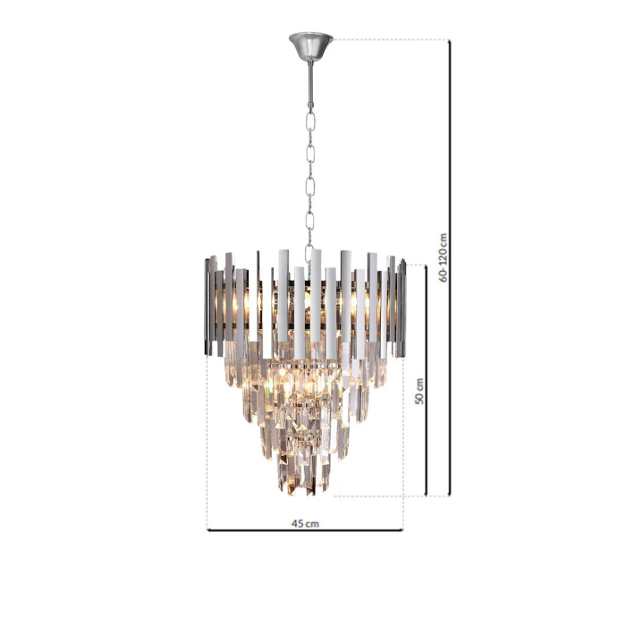 Candelabru Milagro Aspen  9xE14 40W   230V/50Hz Chrome Metal & Cristal IP20 [7]