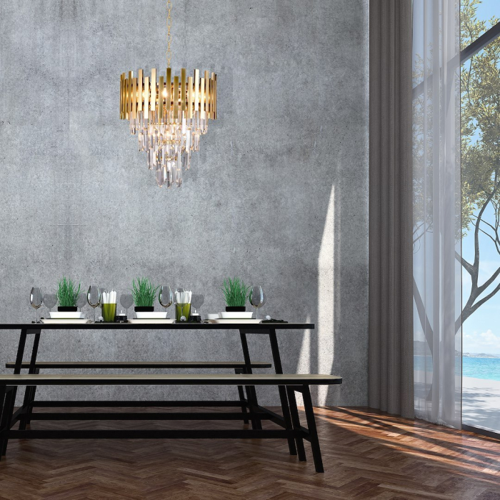 Candelabru Milagro Aspen  9xE14 40W   230V/50Hz Gold Metal & Cristal IP20 [5]