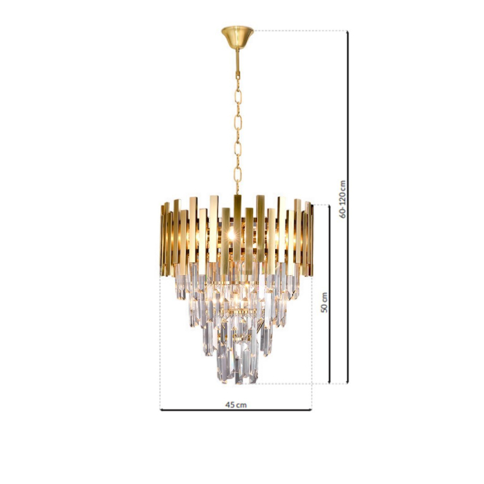Candelabru Milagro Aspen  9xE14 40W   230V/50Hz Gold Metal & Cristal IP20 [7]