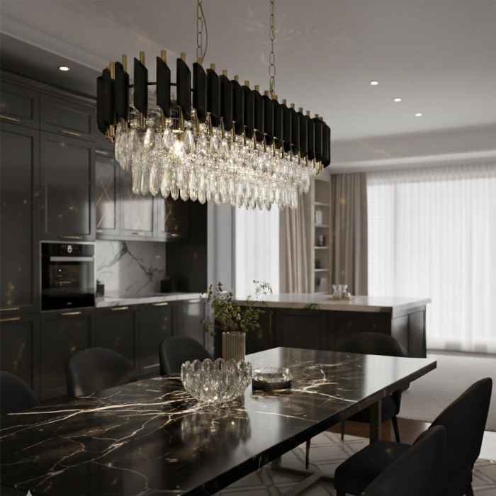 Candelabru Milagro Cristal  10xE14 max 10W    230V/50Hz Black & Gold Metal & Cristal IP20 [5]