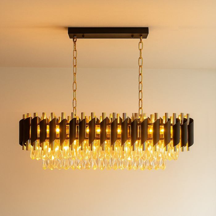 Candelabru Milagro Cristal  10xE14 max 10W    230V/50Hz Black & Gold Metal & Cristal IP20 [6]