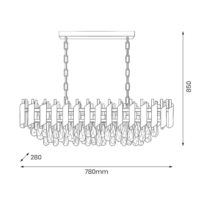 Candelabru Milagro Cristal  10xE14 max 10W    230V/50Hz Black & Gold Metal & Cristal IP20 [9]