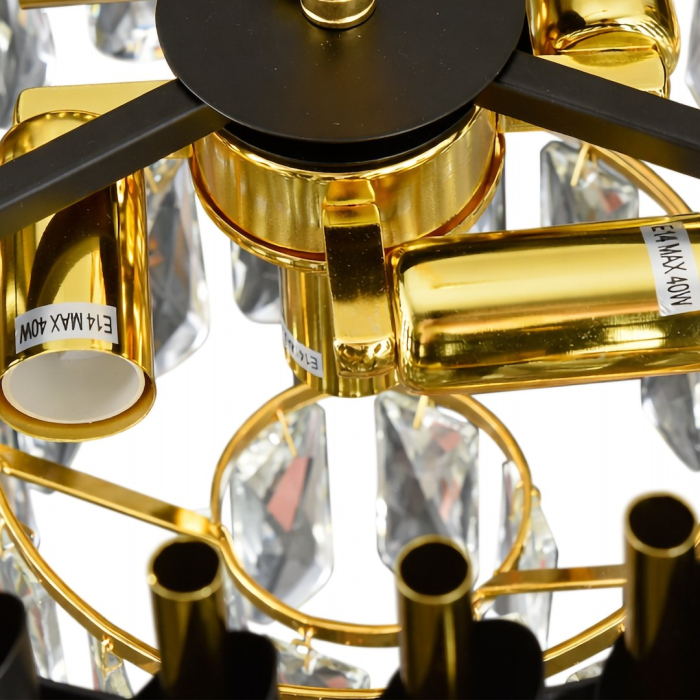 Candelabru Milagro Cristal  5xE14 max 10W    230V/50Hz Black & Gold Metal & Cristal IP20 [8]