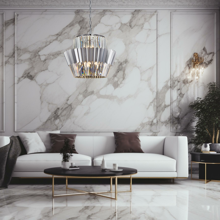 Candelabru Milagro Donna  12xE14 max 40W   230V/50Hz Chrome Metal & Cristal IP20 [4]