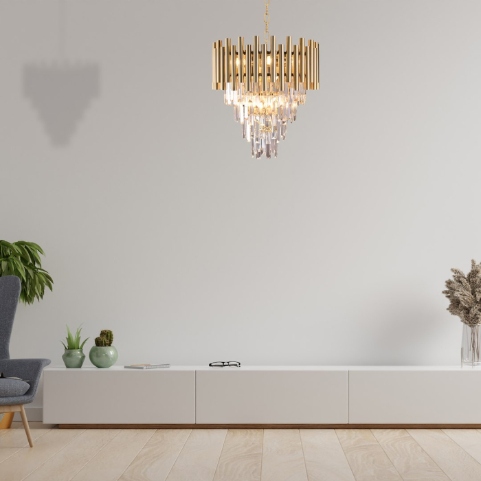 Candelabru Milagro Madison  9xE14 40W   230V/50Hz Gold Metal & Cristal IP20 [8]