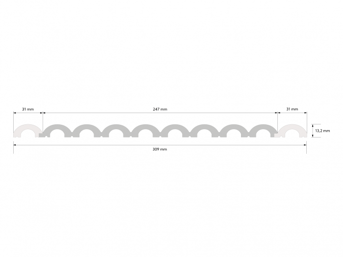 Capat dreapta panou riflat Polimer Rigid Polyforce Mardom Duna WP001RT 2000x31x132 Alb Mat [2]