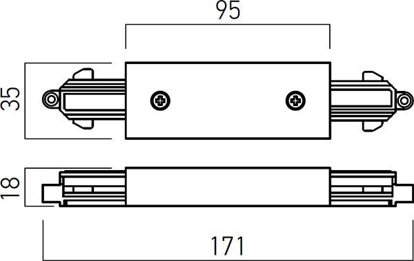 Conector liniar "I" Arelux MT MT1018 MWH Alb mat IP20 [2]