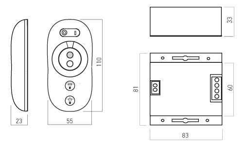 Controller banda LED Arelux CTR124 pentru temperatura de culoare și nivel de iluminare, Plastic ABS, Telecomanda radio frecventa IP20 [2]