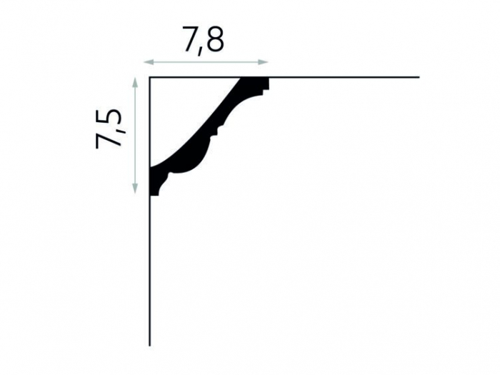 Cornisa Poliuretan Mardom MDA008 75x78x2000 mm [3]