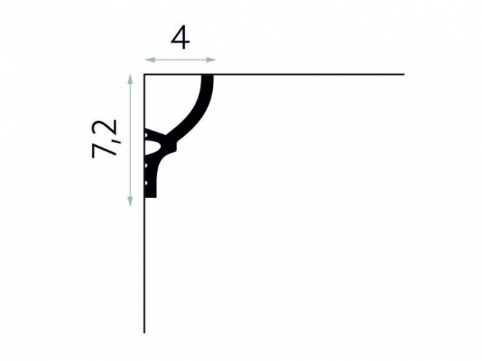 Cornise Polimer Rigid Polyforce Mardom MD070 72x40x2000 mm [4]