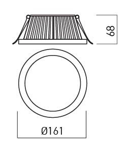 Corp încastrat formă rotundă Arelux XCLASS CLS01NW MBK 21W SMD 2835 EDISON 4000K 1576 lm 220-240V AC CRI80 Negru sablat IP54 [2]