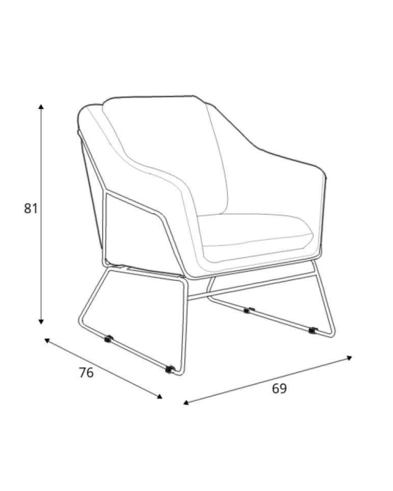 Fotoliu modern industrial Soft 3, 69X76X81 CM [2]
