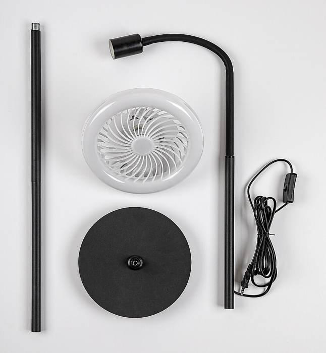 Lampadar cu ventilator Rabalux Venturo E27 E27 1x MAX 20W 1600lm 3000K-6500K metal black stil tehnic, IP20 74031 [5]