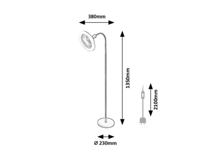 Lampadar cu ventilator Rabalux Venturo E27 E27 1x MAX 20W 1600lm 3000K-6500K metal black stil tehnic, IP20 74031 [12]