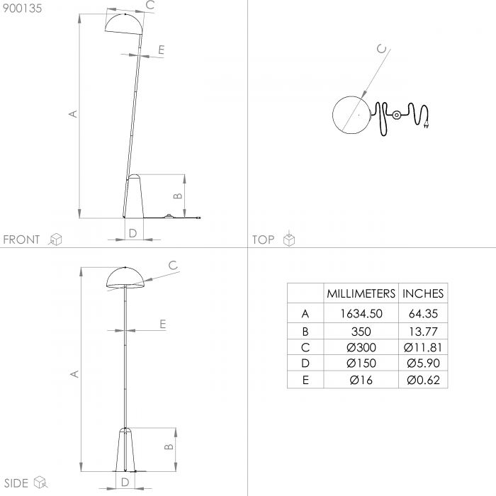 Lampadar EGLO Aranzola E27 1x40W  lm Otel Black IP20 [4]