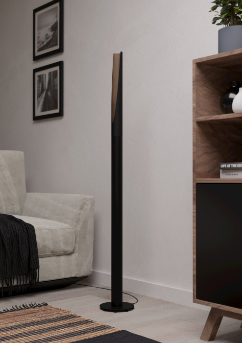Lampadar EGLO Barbotto 901735 GU10 1X4,5W 220-240V,50/60Hz H 1365mm x Ø60mm otel/lemn negru/maro  IP20 [2]