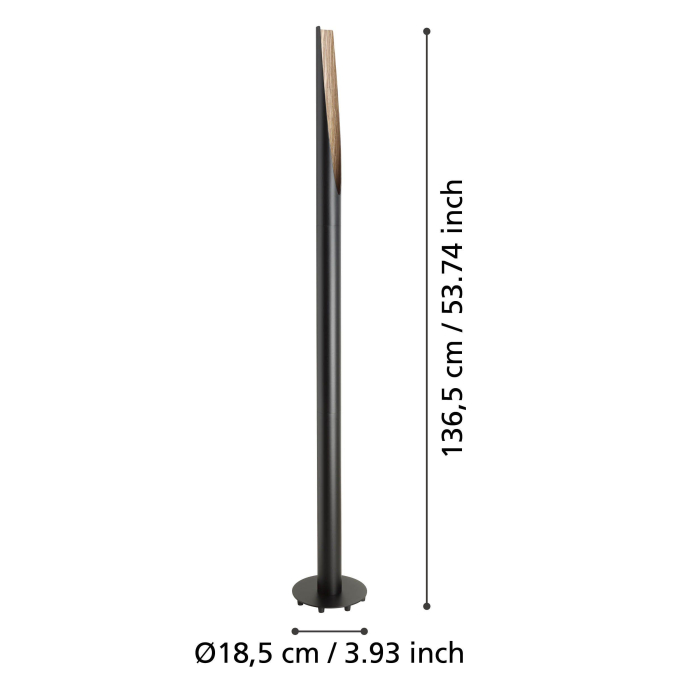Lampadar EGLO Barbotto 901735 GU10 1X4,5W 220-240V,50/60Hz H 1365mm x Ø60mm otel/lemn negru/maro  IP20 [5]