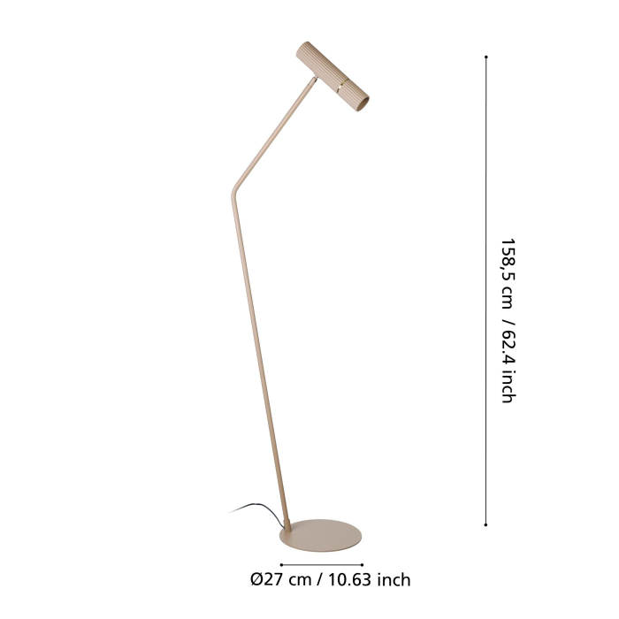 Lampadar EGLO Caminia 901155 GU10 1X4,7W 220-240V,50/60Hz L 405mm x l 270mm x H 1585mm otel sandy/alama periata  IP20 [5]