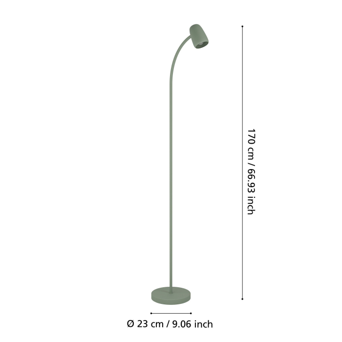 Lampadar EGLO Carlo 902173 E14 1X18W 220-240V,50/60Hz L 0mm x l 85mm x H 1700mm otel verde  IP20 [2]