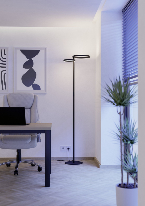 Lampadar EGLO Castelpoto 1 901974 LED;LED 16W;12W 2700-6500K 1850;1300lm 220-240V,50/60Hz L 430mm x l 300mm x H 1800mm otel negru plastic alb IP20 [6]