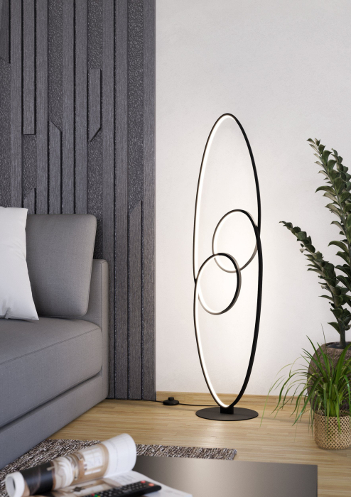 Lampadar EGLO Gianella 901015 LED 38W 3000K 4400lm 220-240V,50/60Hz L 250mm x l 300mm x H 1205mm aluminiu/otel negru plastic alb IP20 [2]