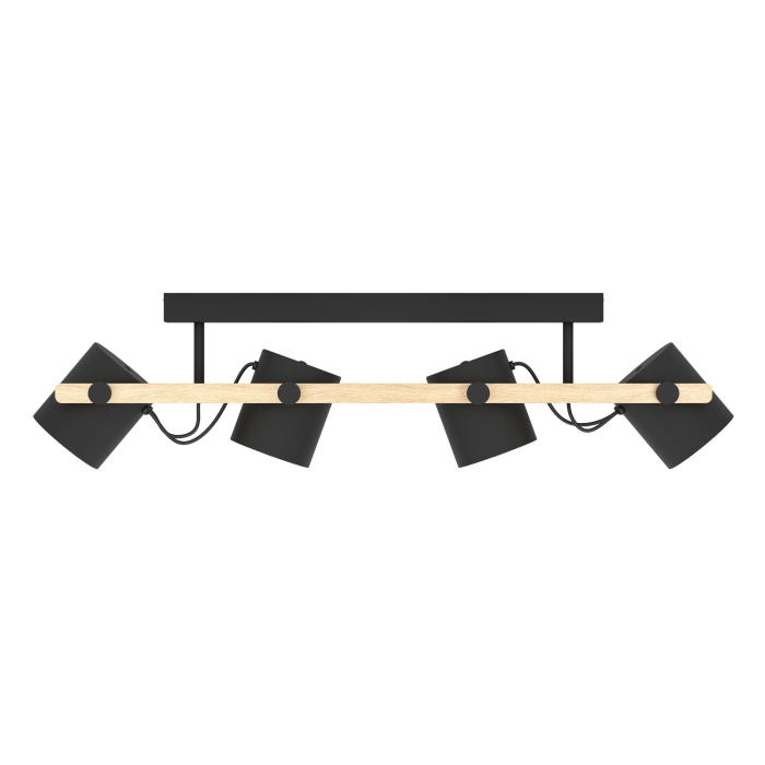 Lampadar EGLO Hornwood 1 43429 E27 1X28W 220-240V,50/60Hz L 215mm x H 1395mm otel/lemn negru tesatura alba IP20 [6]