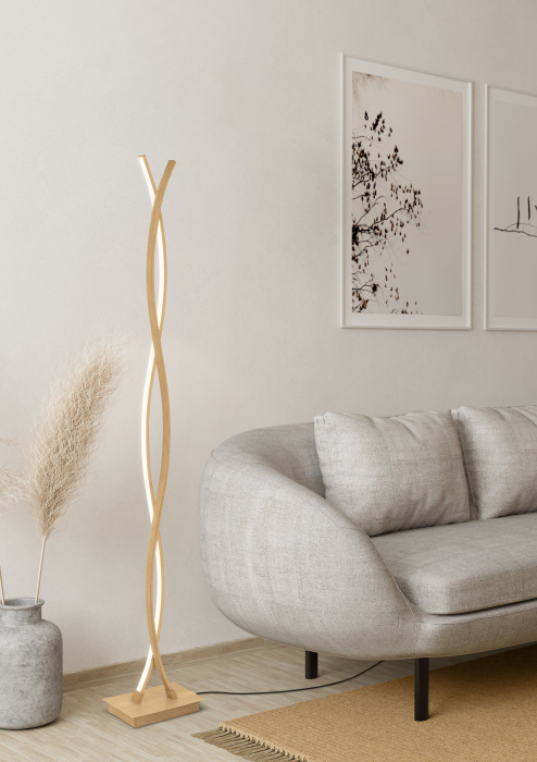 Lampadar EGLO Lasana 4 901107 LED 36W 3000K 4700lm 220-240V,50/60Hz L 230mm x l 110mm x H 1430mm aluminiu/otel maro deschis plastic alb IP20 [2]